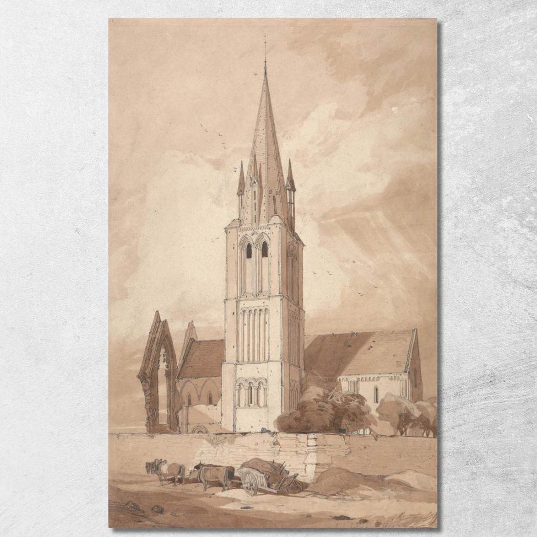 Chiesa Di Douvres Normandia John Sell Cotman jsc18 quadro stampato su tela