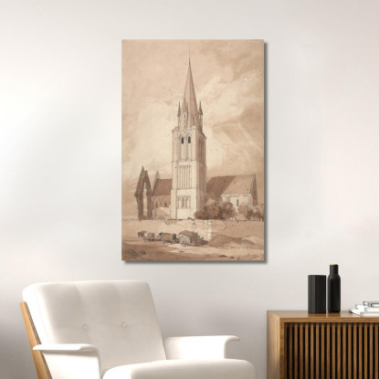 Chiesa Di Douvres Normandia John Sell Cotman jsc18 quadro stampato su tela