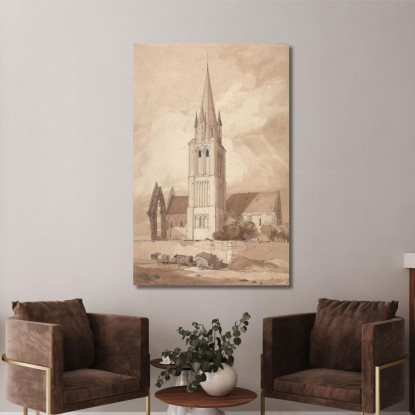 Chiesa Di Douvres Normandia John Sell Cotman jsc18 quadro stampato su tela