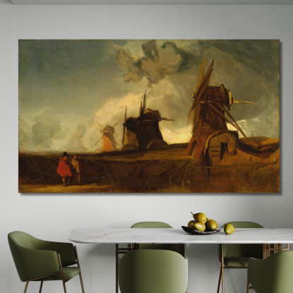 Mulini Di Drenaggio Nelle Paludi Di Crowland Lincolnshire John Sell Cotman jsc19 quadro stampato su tela