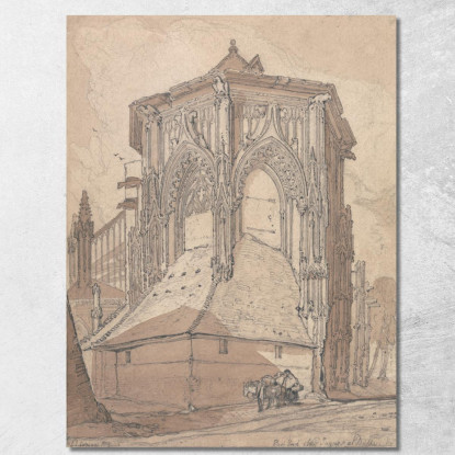 Estremità Est Di Saint Jacques A Dieppe Normandia John Sell Cotman jsc21 quadro stampato su tela