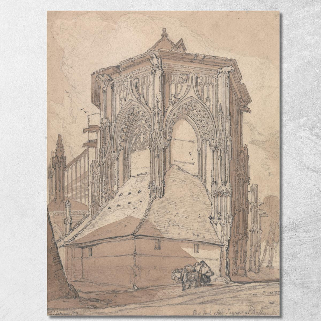 Estremità Est Di Saint Jacques A Dieppe Normandia John Sell Cotman jsc21 quadro stampato su tela