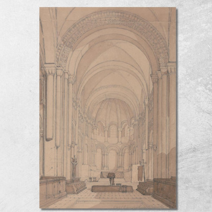 Estremità Est Della Chiesa Abbaziale Di Saint-Georges De Boscherville Vicino A Rouen Normandia John Sell Cotman jsc22 quadro st