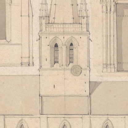 Elevazione Della Chiesa Di Colombiers Vicino A Valognes Normandia John Sell Cotman jsc24 quadro stampato su tela