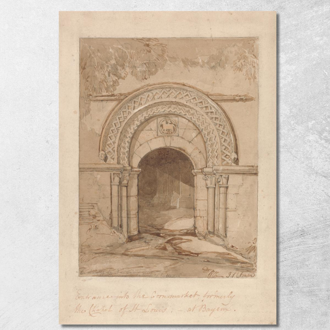 Ingresso Al Mercato Del Grano Precedentemente La Cappella Di San Luigi A Bayeux John Sell Cotman jsc25 quadro stampato su tela