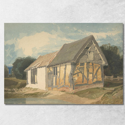 Edificio Agricolo Vicino A Uno Stagno John Sell Cotman jsc26 quadro stampato su tela