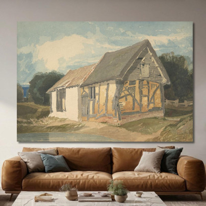 Edificio Agricolo Vicino A Uno Stagno John Sell Cotman jsc26 quadro stampato su tela