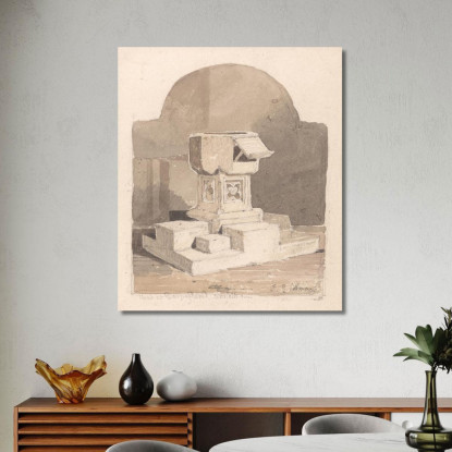 Fonte Battesimale Nella Chiesa Di Dersingham Norfolk John Sell Cotman jsc27 quadro stampato su tela