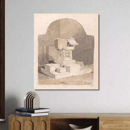 Fonte Battesimale Nella Chiesa Di Dersingham Norfolk John Sell Cotman jsc27 quadro stampato su tela