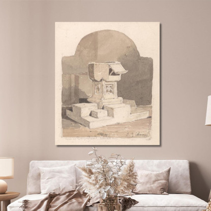 Fonte Battesimale Nella Chiesa Di Dersingham Norfolk John Sell Cotman jsc27 quadro stampato su tela