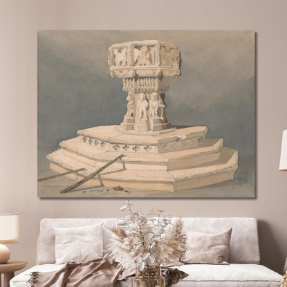 Fonte Battesimale Nella Chiesa Di Happisburgh Norfolk John Sell Cotman jsc28 quadro stampato su tela