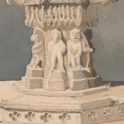 Fonte Battesimale Nella Chiesa Di Happisburgh Norfolk John Sell Cotman jsc28 quadro stampato su tela