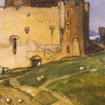 Castello Di Harlech John Sell Cotman jsc30 quadro stampato su tela