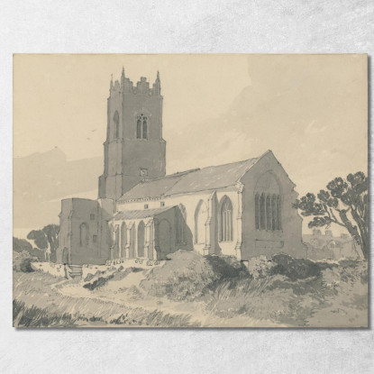 Chiesa Di Ingham Norfolk John Sell Cotman jsc31 quadro stampato su tela