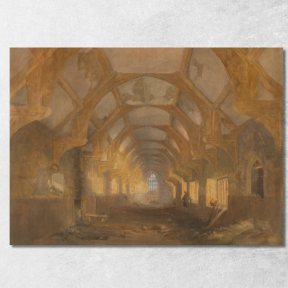 Interno Di Un Dormitorio Dei Frati Neri Di Ipswich Alla Fine Del Periodo Di Occupazione Dalla Scuola Di Ipswich John Sell Cotma