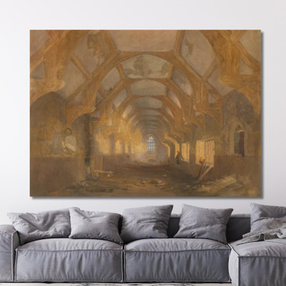 Interno Di Un Dormitorio Dei Frati Neri Di Ipswich Alla Fine Del Periodo Di Occupazione Dalla Scuola Di Ipswich John Sell Cotma