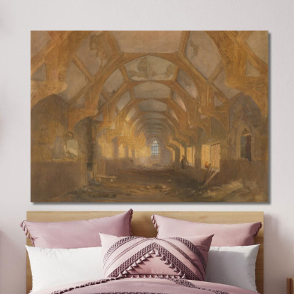 Interno Di Un Dormitorio Dei Frati Neri Di Ipswich Alla Fine Del Periodo Di Occupazione Dalla Scuola Di Ipswich John Sell Cotma