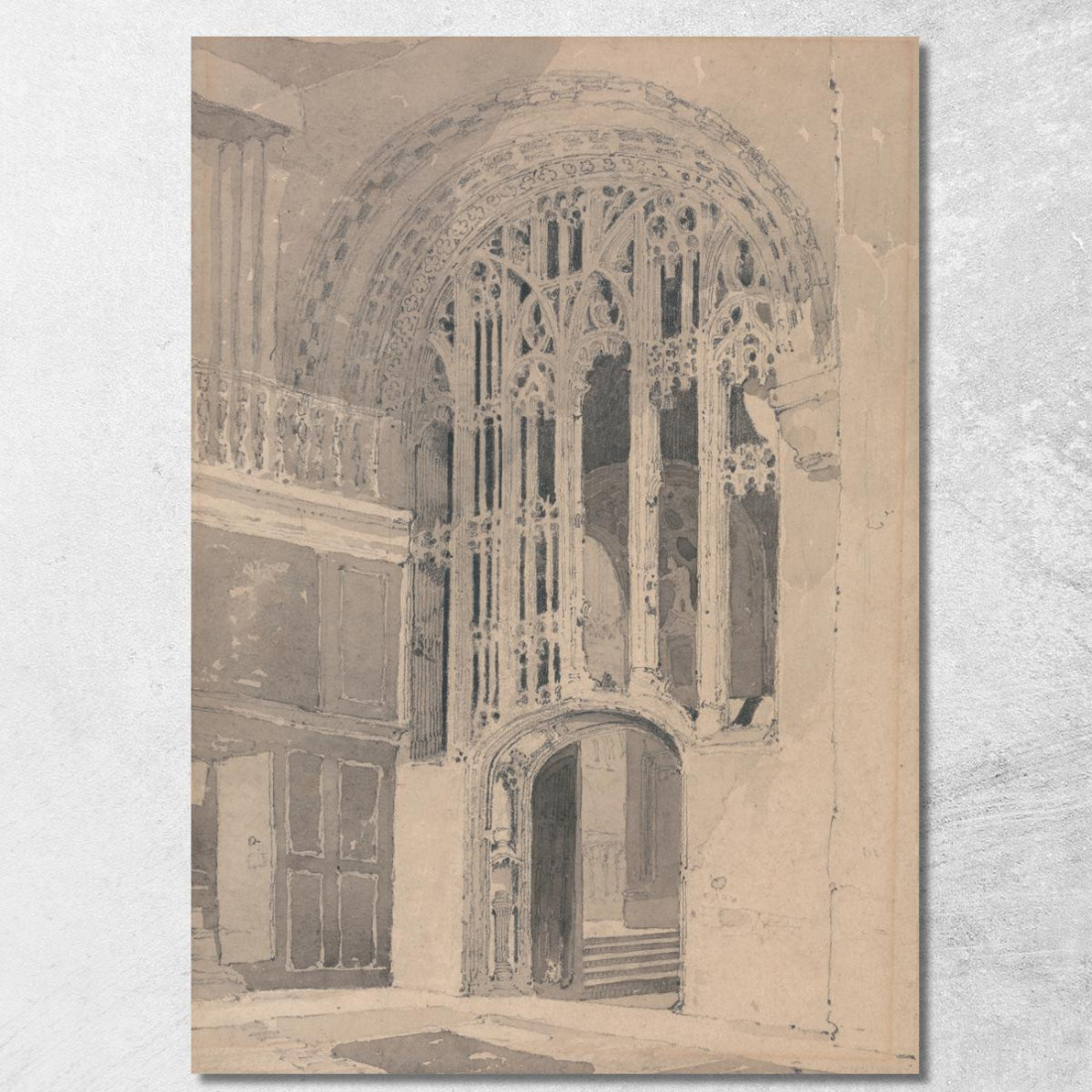 Interno Della Cattedrale Di Norwich Portale E Schermo Tra Il Transetto Sud E La Navata Del Presbiterio John Sell Cotman jsc33 q