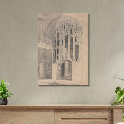 Interno Della Cattedrale Di Norwich Portale E Schermo Tra Il Transetto Sud E La Navata Del Presbiterio John Sell Cotman jsc33 q