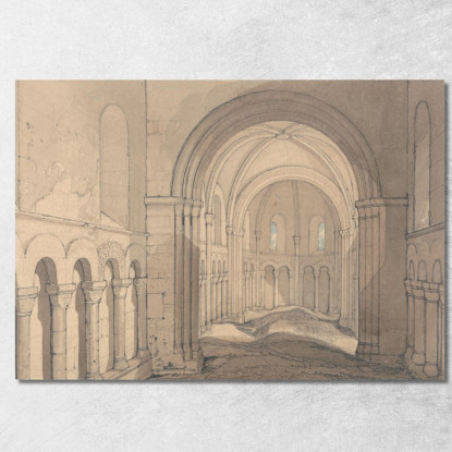 Interno Della Cappella Di Saint Julien Vicino A Rouen Normandia John Sell Cotman jsc34 quadro stampato su tela