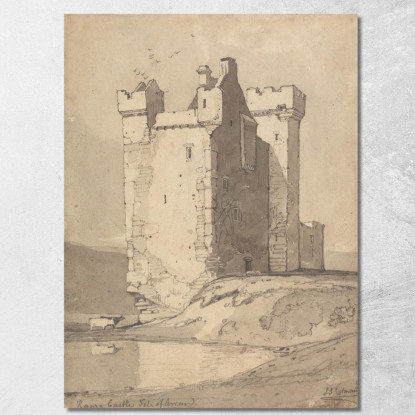 Castello Di Loch Ranza Isola Di Arran Scozia John Sell Cotman jsc36 quadro stampato su tela