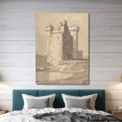 Castello Di Loch Ranza Isola Di Arran Scozia John Sell Cotman jsc36 quadro stampato su tela