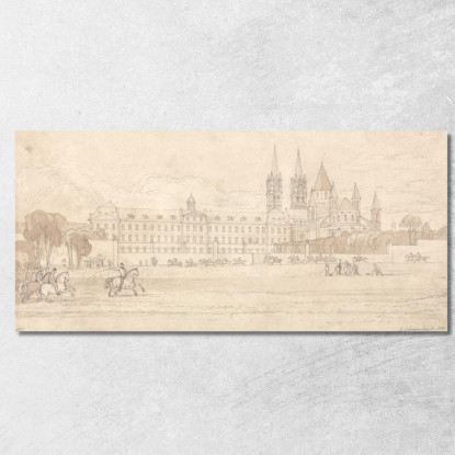 Scuola Militare E Chiesa Abbaziale Di San Stefano A Caen John Sell Cotman jsc37 quadro stampato su tela