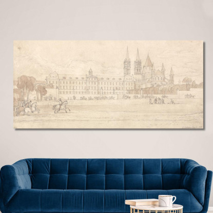 Scuola Militare E Chiesa Abbaziale Di San Stefano A Caen John Sell Cotman jsc37 quadro stampato su tela
