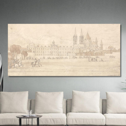 Scuola Militare E Chiesa Abbaziale Di San Stefano A Caen John Sell Cotman jsc37 quadro stampato su tela