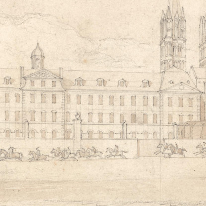 Scuola Militare E Chiesa Abbaziale Di San Stefano A Caen John Sell Cotman jsc37 quadro stampato su tela