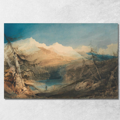 Paesaggio Montuoso Nel Galles Del Nord John Sell Cotman jsc39 quadro stampato su tela