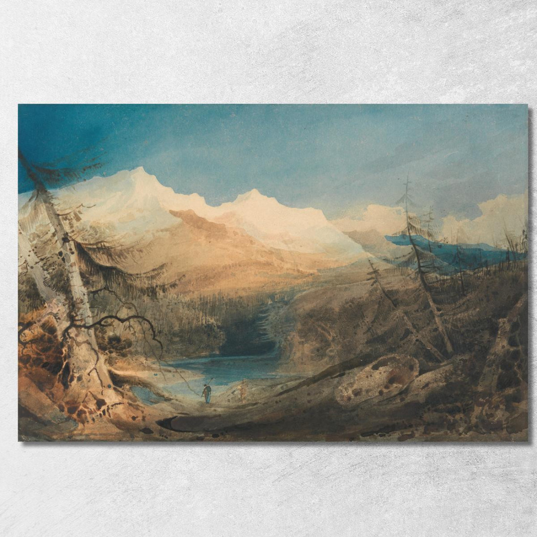 Paesaggio Montuoso Nel Galles Del Nord John Sell Cotman jsc39 quadro stampato su tela