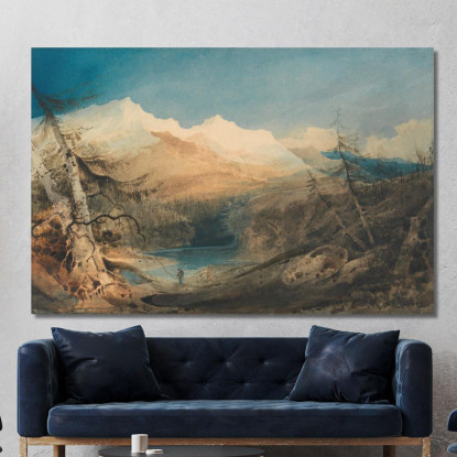 Paesaggio Montuoso Nel Galles Del Nord John Sell Cotman jsc39 quadro stampato su tela