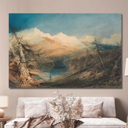 Paesaggio Montuoso Nel Galles Del Nord John Sell Cotman jsc39 quadro stampato su tela