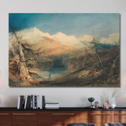 Paesaggio Montuoso Nel Galles Del Nord John Sell Cotman jsc39 quadro stampato su tela