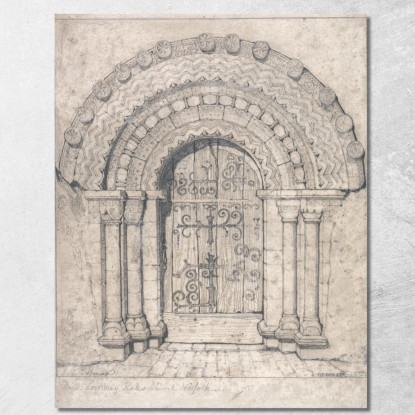 Portale Nord Della Chiesa Di Hales Norfolk John Sell Cotman jsc40 quadro stampato su tela