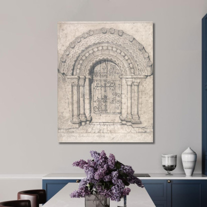 Portale Nord Della Chiesa Di Hales Norfolk John Sell Cotman jsc40 quadro stampato su tela