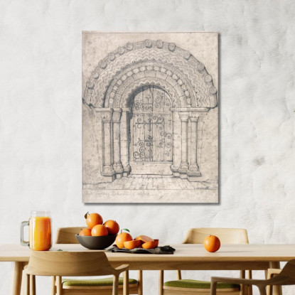 Portale Nord Della Chiesa Di Hales Norfolk John Sell Cotman jsc40 quadro stampato su tela