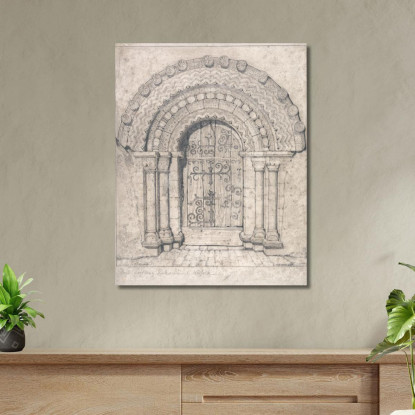 Portale Nord Della Chiesa Di Hales Norfolk John Sell Cotman jsc40 quadro stampato su tela