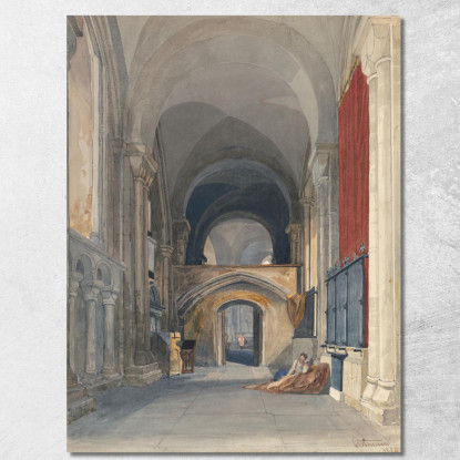 Cattedrale Di Norwich Interno Della Navata Nord Del Coro Vista Verso Est John Sell Cotman jsc42 quadro stampato su tela