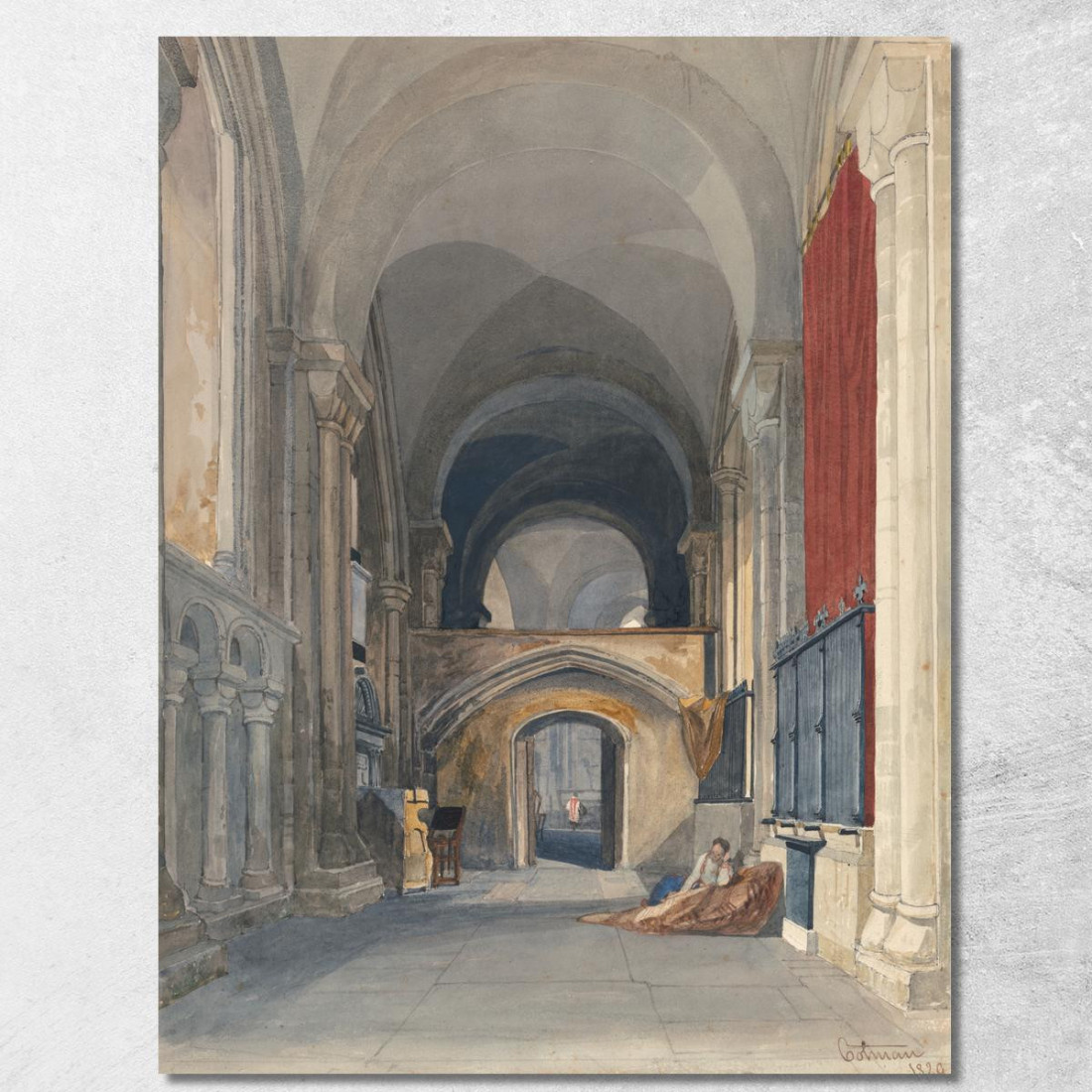 Cattedrale Di Norwich Interno Della Navata Nord Del Coro Vista Verso Est John Sell Cotman jsc42 quadro stampato su tela