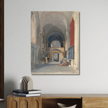 Cattedrale Di Norwich Interno Della Navata Nord Del Coro Vista Verso Est John Sell Cotman jsc42 quadro stampato su tela