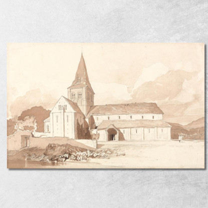 Notre Dame Sur L'Eau A Domfront Normandia John Sell Cotman jsc43 quadro stampato su tela