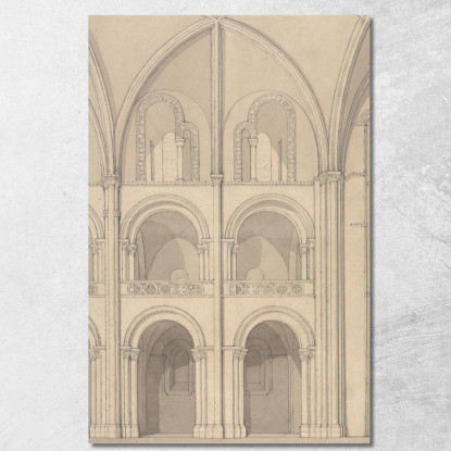 Elevazione Prospettica Di Parte Della Chiesa Abbaziale Di San Stefano A Caen Normandia John Sell Cotman jsc44 quadro stampato s