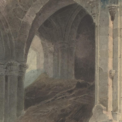 Abbazia Di Rievaulx Yorkshire John Sell Cotman jsc45 quadro stampato su tela
