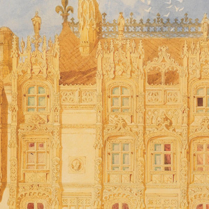 Casa Abbaziale Dell'Abbazia Di St. Ouen A Rouen John Sell Cotman jsc54 quadro stampato su tela