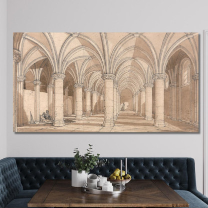 Sala Dei Baroni Al Mont Saint Michel John Sell Cotman jsc55 quadro stampato su tela