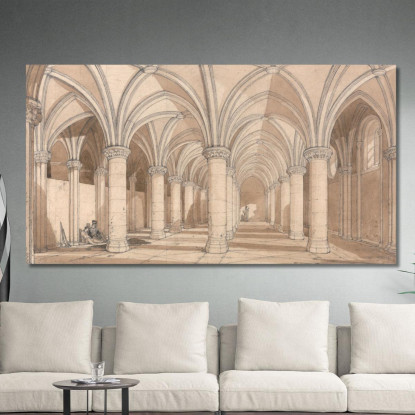 Sala Dei Baroni Al Mont Saint Michel John Sell Cotman jsc55 quadro stampato su tela