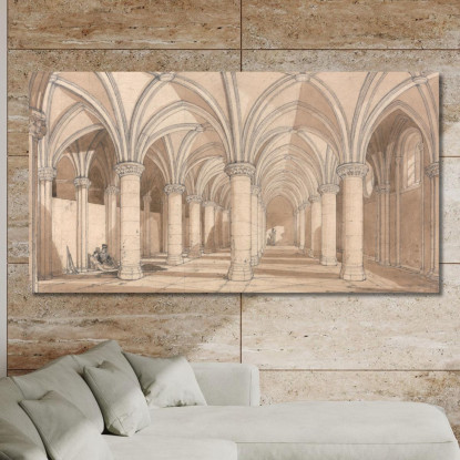 Sala Dei Baroni Al Mont Saint Michel John Sell Cotman jsc55 quadro stampato su tela