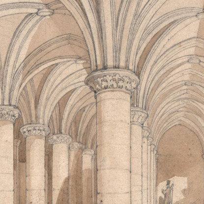 Sala Dei Baroni Al Mont Saint Michel John Sell Cotman jsc55 quadro stampato su tela